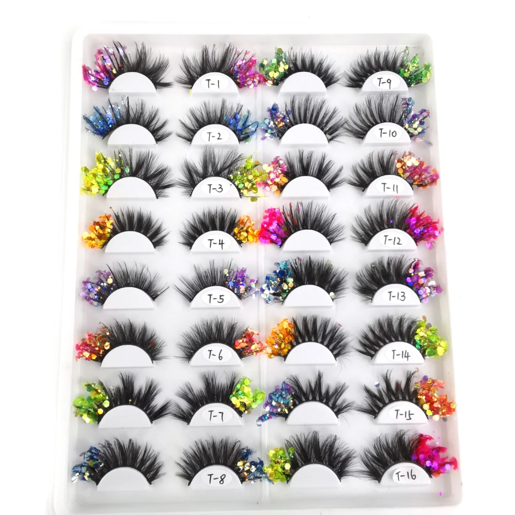D Curl 2 Tones Short Cruelty Free Synthetic Colored Unique Strips Russian Eyelashes