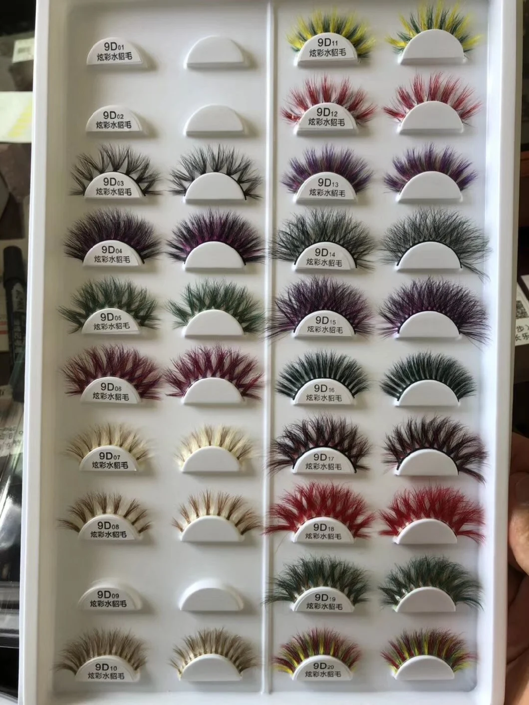 Eyelash Vendor 3D Handmade Colorful Mink Lashes 100% Real Mink Rainbow Color Lash Mink Colored Eyelashes