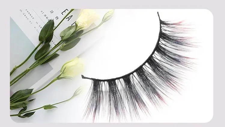 Wholesale Color Eyelashes and Custom Individual Color Lashes Colored Mink Lashes 57A-52c
