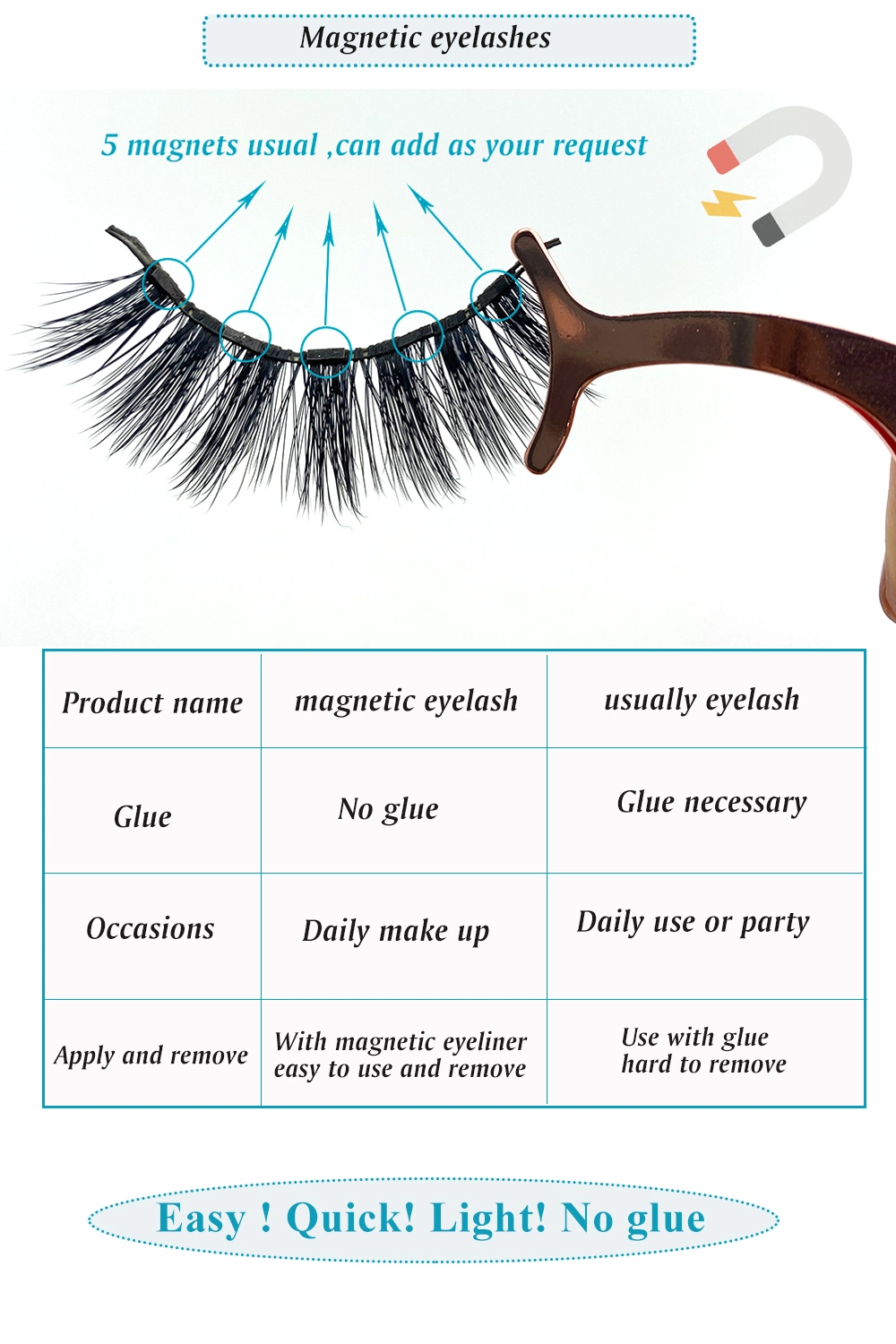Factory Price Magnetic Mink Eyelashes 3D Eyeliner Magnetic Eyelashes
