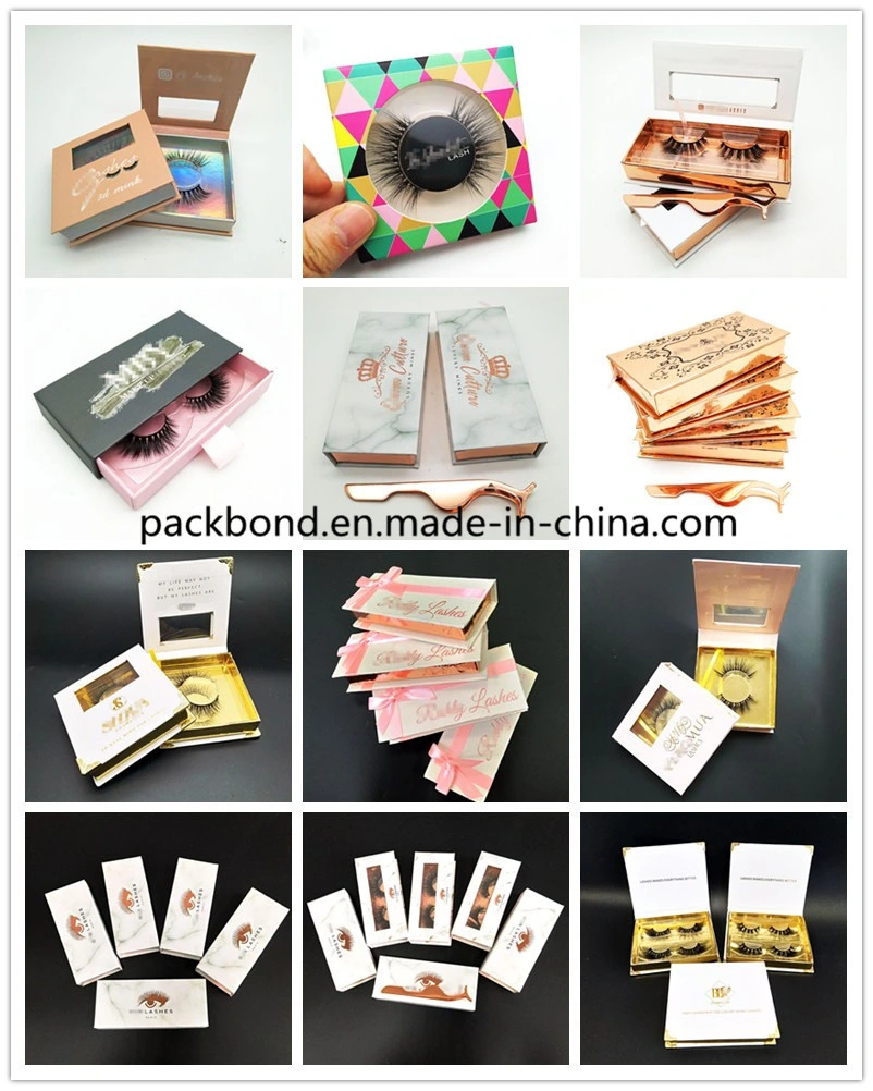 White Private Label Custom Eyelash Packaging Box Square Mink Lash Box Package