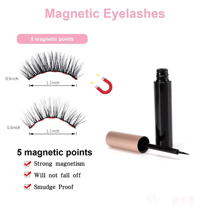 Top Selling Private Label False Eyelashes Magnetic Silk 3D Lashes Newest Natural Magnetic Eyelashes