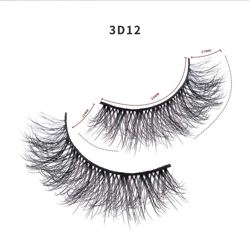 Top Quality Reusable Wispy Fluffy 3D Natural Synthetic Fibre False Eyelashes