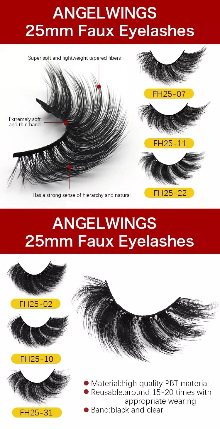 Synthetic Strip Eyelash Top Selling Faux Mink Lash Real Eyelash Factory BSCI CE SGS